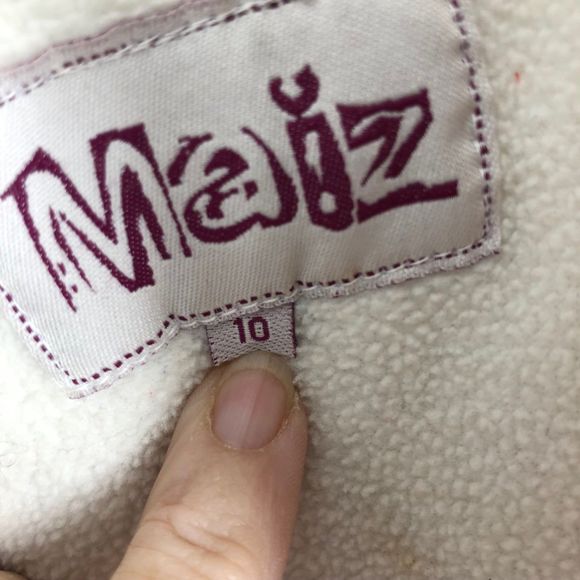 Girls SZ 10 Long Fleece Lined Puffer Coat w/Hood Full Zip Front and Pockets - Picture 6 of 8